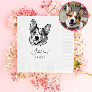 Welsh Corgi Dog Personalised I Do Too Napkin