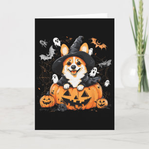 Welsh Corgi Dog Pumpkin Halloween Thanksgiving  Card