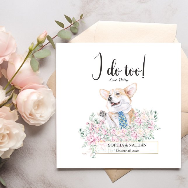 Welsh Corgi Dog Wedding Cocktail Napkins (Creator Uploaded)