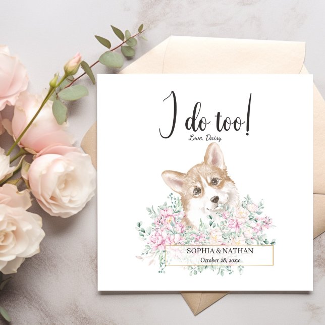 Welsh Corgi Dog Wedding Cocktail Napkins (Creator Uploaded)