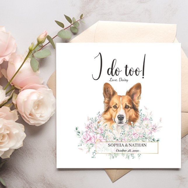 Welsh Corgi Dog Wedding Cocktail Napkins (Creator Uploaded)