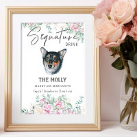 Welsh Corgi Dog Wedding Signature Drink Sign