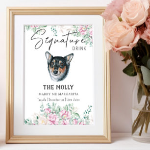 Welsh Corgi Dog Wedding Signature Drink Sign