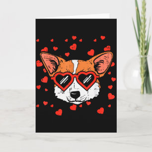 Welsh Corgi Face Heart Gles Cute Valentines Day Do Card
