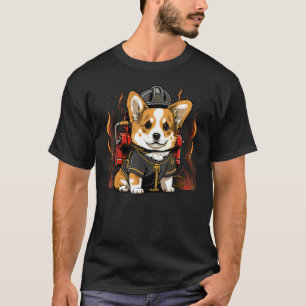 Welsh Corgi Fireman on Firefighter Welsh Corgi T-Shirt