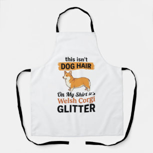 Welsh Corgi Glitter Funny Dog Lover T-Shirt Design Apron