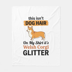 Welsh Corgi Glitter Funny Dog Lover T-Shirt Design Fleece Blanket