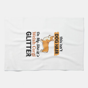 Welsh Corgi Glitter Funny Dog Lover T-Shirt Design Tea Towel