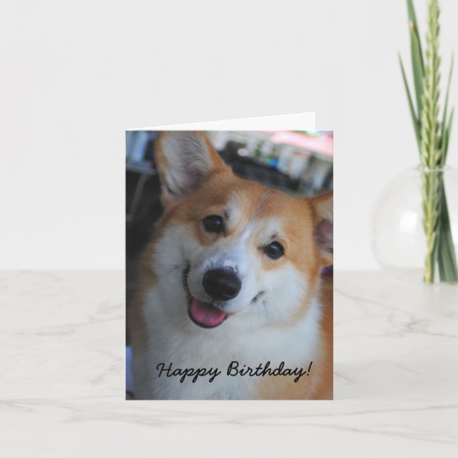 Welsh Corgi Happy Birthday Card (Front)