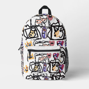 Welsh Corgi hearts Printed Backpack