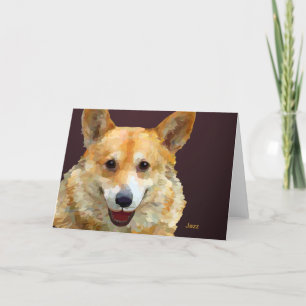 Welsh Corgi "Jazz" Fences For Fido Thank You Card