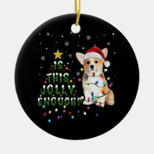 Welsh Corgi Jolly Ceramic Ornament
