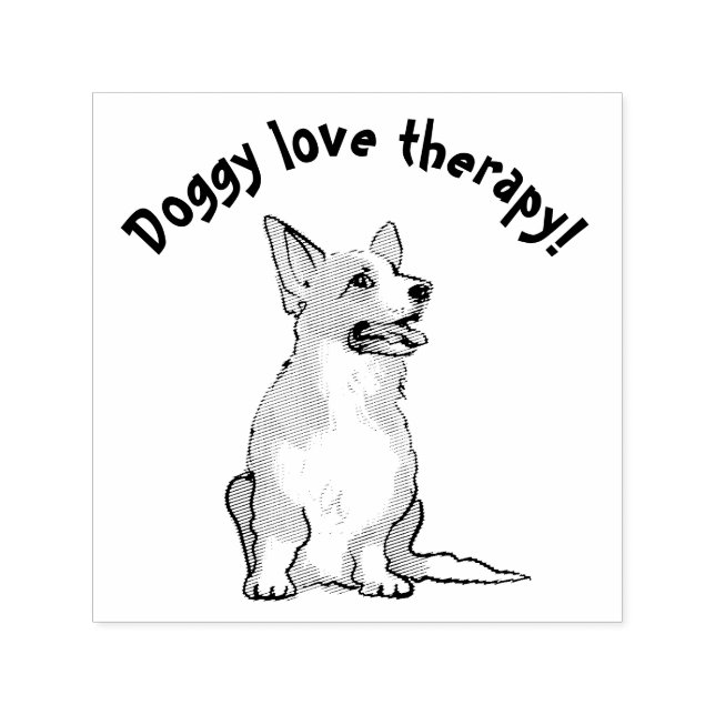 Welsh corgi love therapy self-inking stamp (Design)