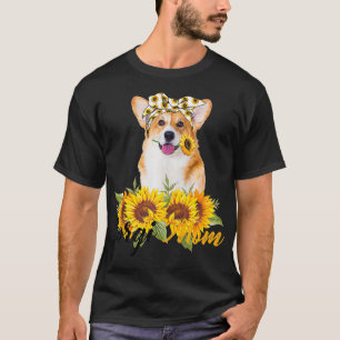 Welsh Corgi Mum Sunflower Summer Mama Women T-Shirt