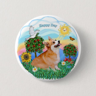 Welsh Corgi (Pembroke 7b) 6 Cm Round Badge