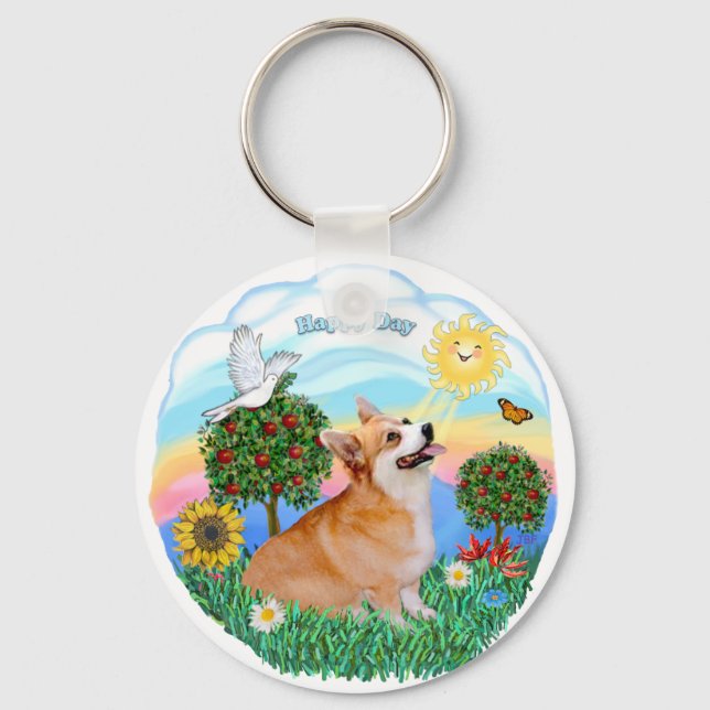 Welsh Corgi (Pembroke 7b) Key Ring (Front)
