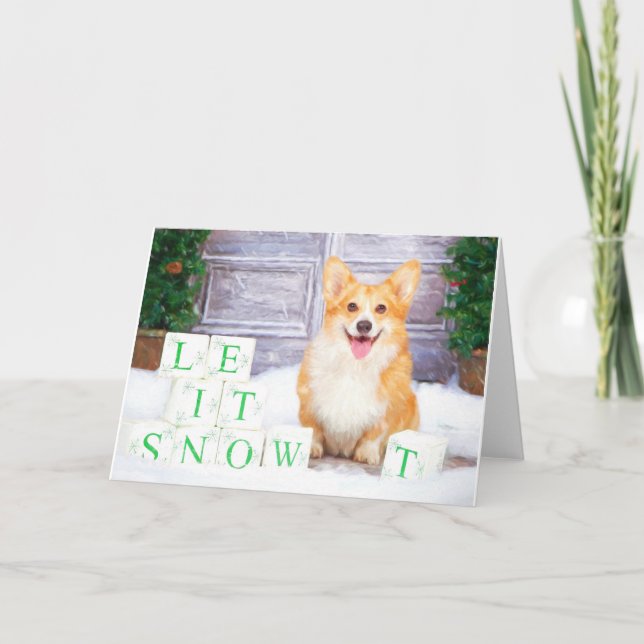 Welsh Corgi (Pembroke) Christmas Greeting Cards (Front)