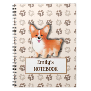 Welsh Corgi Pembroke dog footprint customizable  Notebook