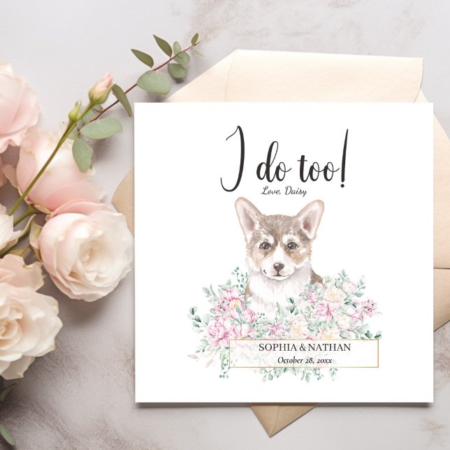 Welsh Corgi Puppy Dog Wedding Cocktail Napkins (Creator Uploaded)