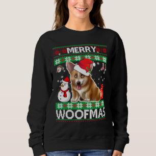 Welsh Corgi Puppy Merry Woofmas Christmas Sweatshirt