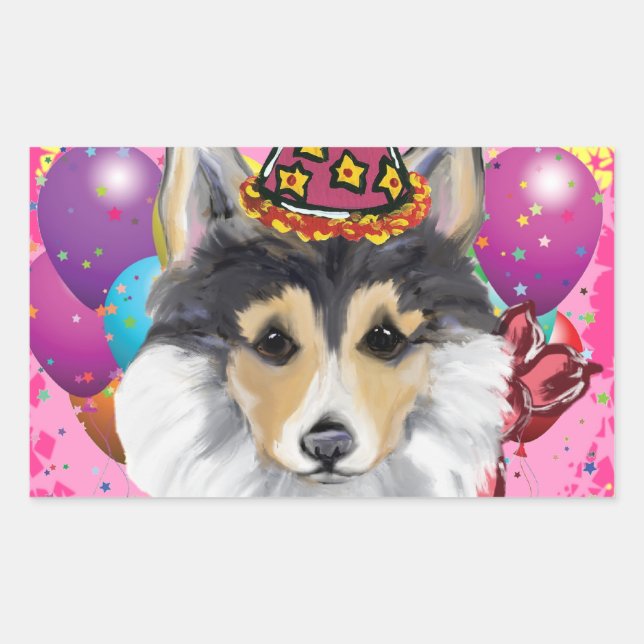 WELSH CORGI RECTANGULAR STICKER (Front)