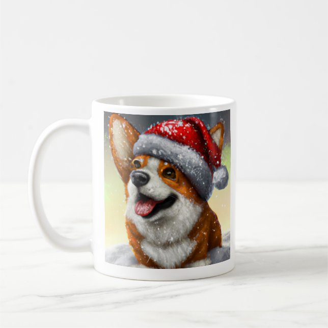 Welsh Corgi, Santa, Christmas  Coffee Mug (Left)