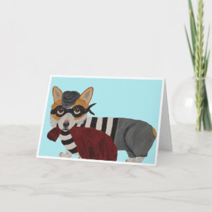  Welsh Corgi Treat Thief Burglar  Card