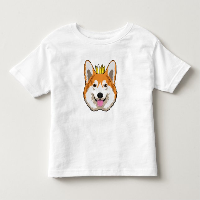Welsh Corgi with Crown Toddler T-Shirt (Front)