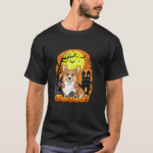 Welsh Corgi With Pumpkins Funny Scary Halloween Pa T-Shirt