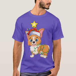 Welsh Corgi Xmas Lighting Tree Santa Welsh Corgi C T-Shirt