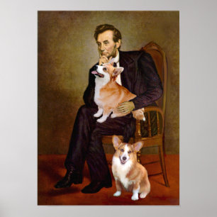 Welsh Corgis Pembroke - two  -  Lincoln Poster