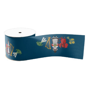 Welsh Costume and Emblems, Blue Spool of Ribbon Grosgrain Ribbon
