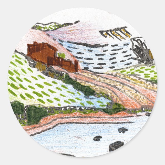 Welsh Countryside Classic Round Sticker (Front)