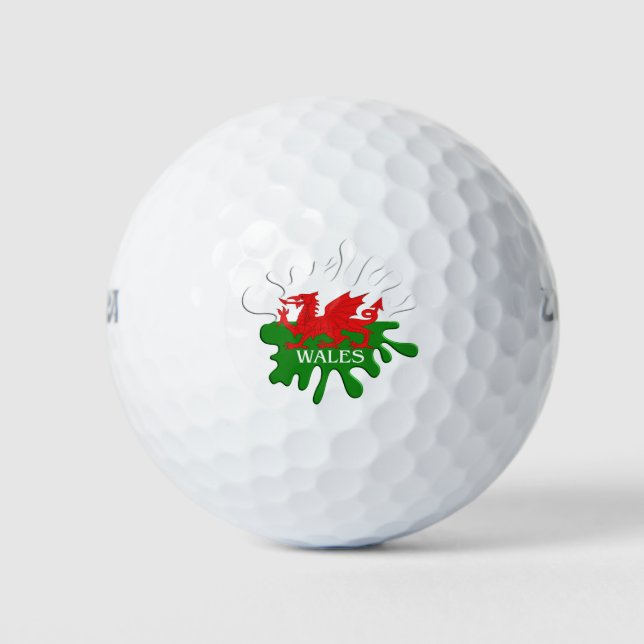 Welsh Cymru Flag Golf Balls (Front)