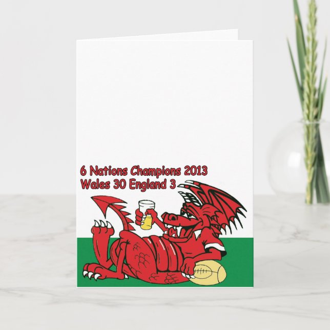 Welsh Dragon, 6 Nations Champions, Wales v England Card (Front)