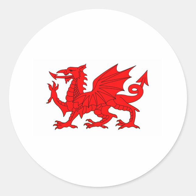 Welsh Dragon Classic Round Sticker (Front)