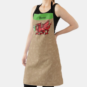 Welsh Dragon Custom Name and Monogram Apron