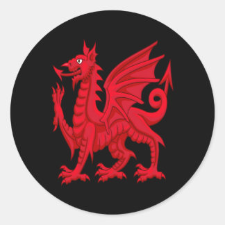 Welsh Dragon Cymru Flag Cardiff Welsh Classic Round Sticker