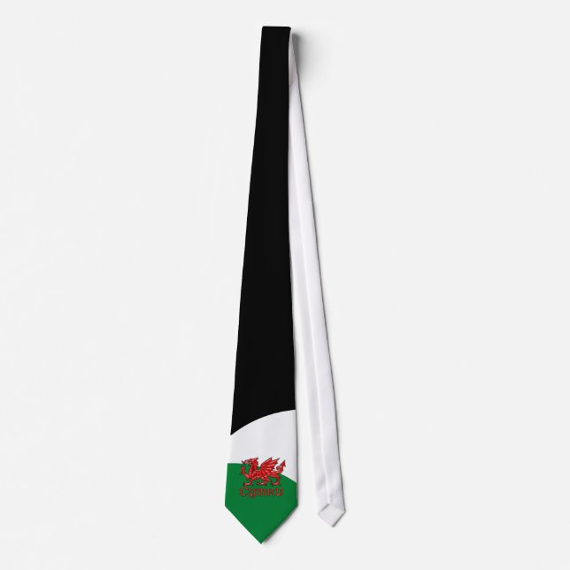 Welsh Dragon Cymru Tie Green Red White Wales (Front)
