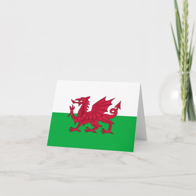Welsh dragon flag card (Front)
