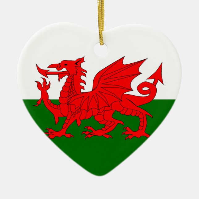 Welsh Dragon Flag Ceramic Ornament (Front)