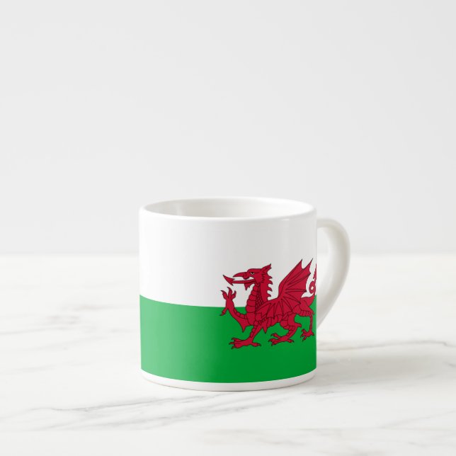 Welsh dragon flag espresso cup (Front Right)