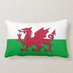 Welsh dragon flag lumbar cushion