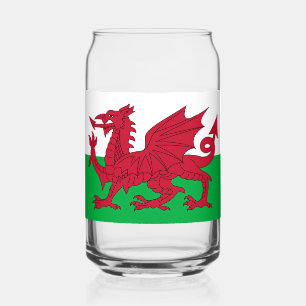Welsh Dragon ~ Flag of Wales Can Glass