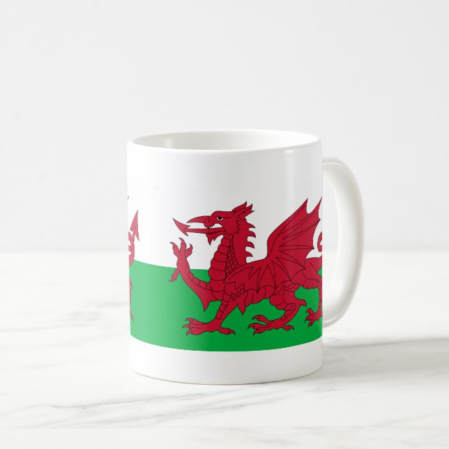 Welsh Dragon ~ Flag of Wales Coffee Mug (Front Right)