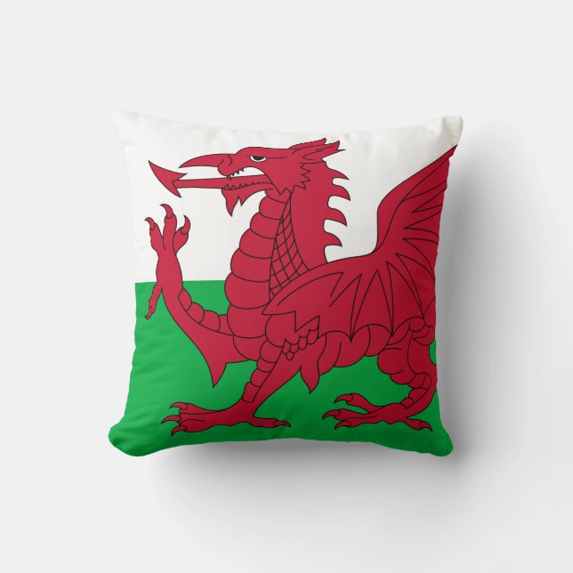 Welsh Dragon ~ Flag of Wales Cushion (Front)