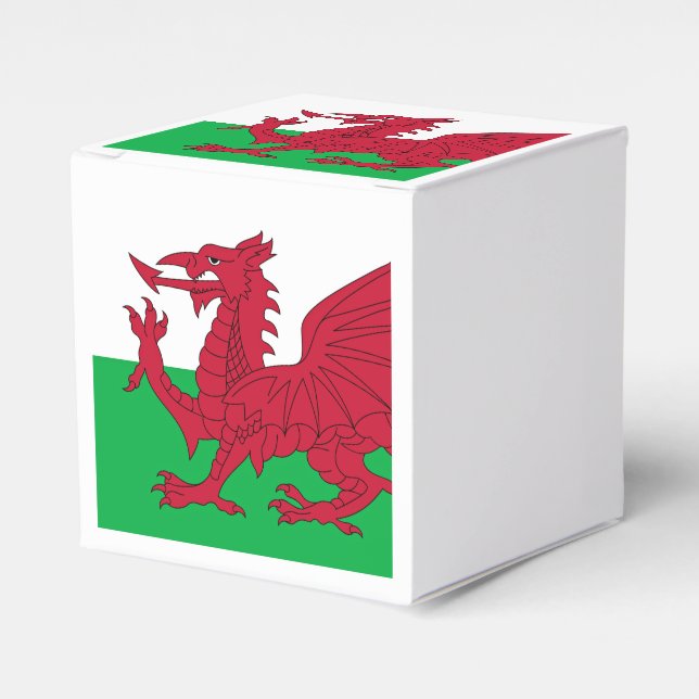Welsh Dragon ~ Flag of Wales Favour Box (Front Side)