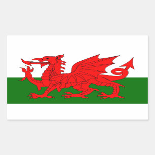 Welsh Dragon Flag Rectangular Sticker