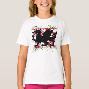 Welsh Dragon Girl's Ringer T-Shirt