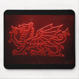 Welsh Dragon Neon Mosepad, Mousemat